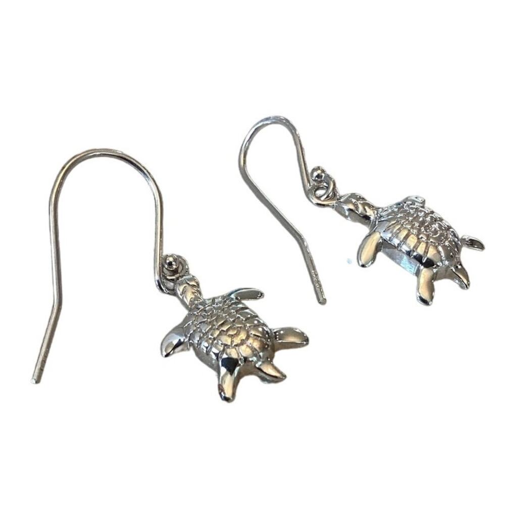 Sea Turtle 1/2‎ Inch Sterling Silver .925 Dangle Earrings